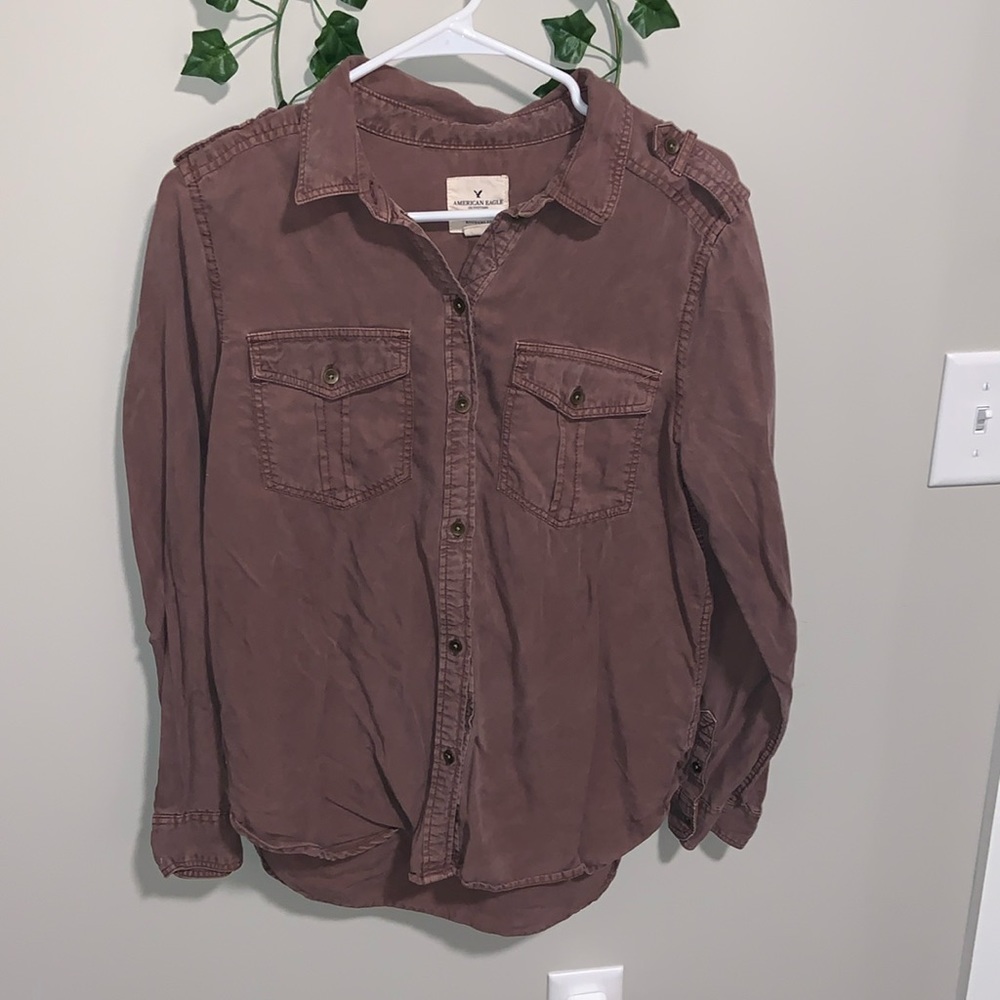 American eagle boyfriend fit jacket , size medium , purple color